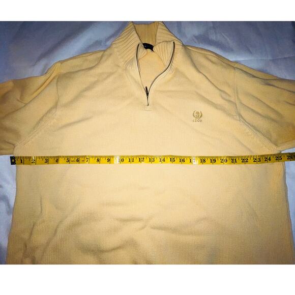 IZOD 100% Cotton Quarter Zip Sweater - Men's Size XL - Buttery Yellow‎ Color - Picture 5 of 9